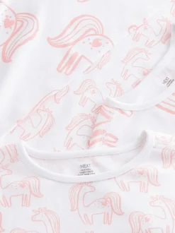 Impression de licorne rose - Pyjama Kind to Skin 2 Lot (9mths-12yrs)