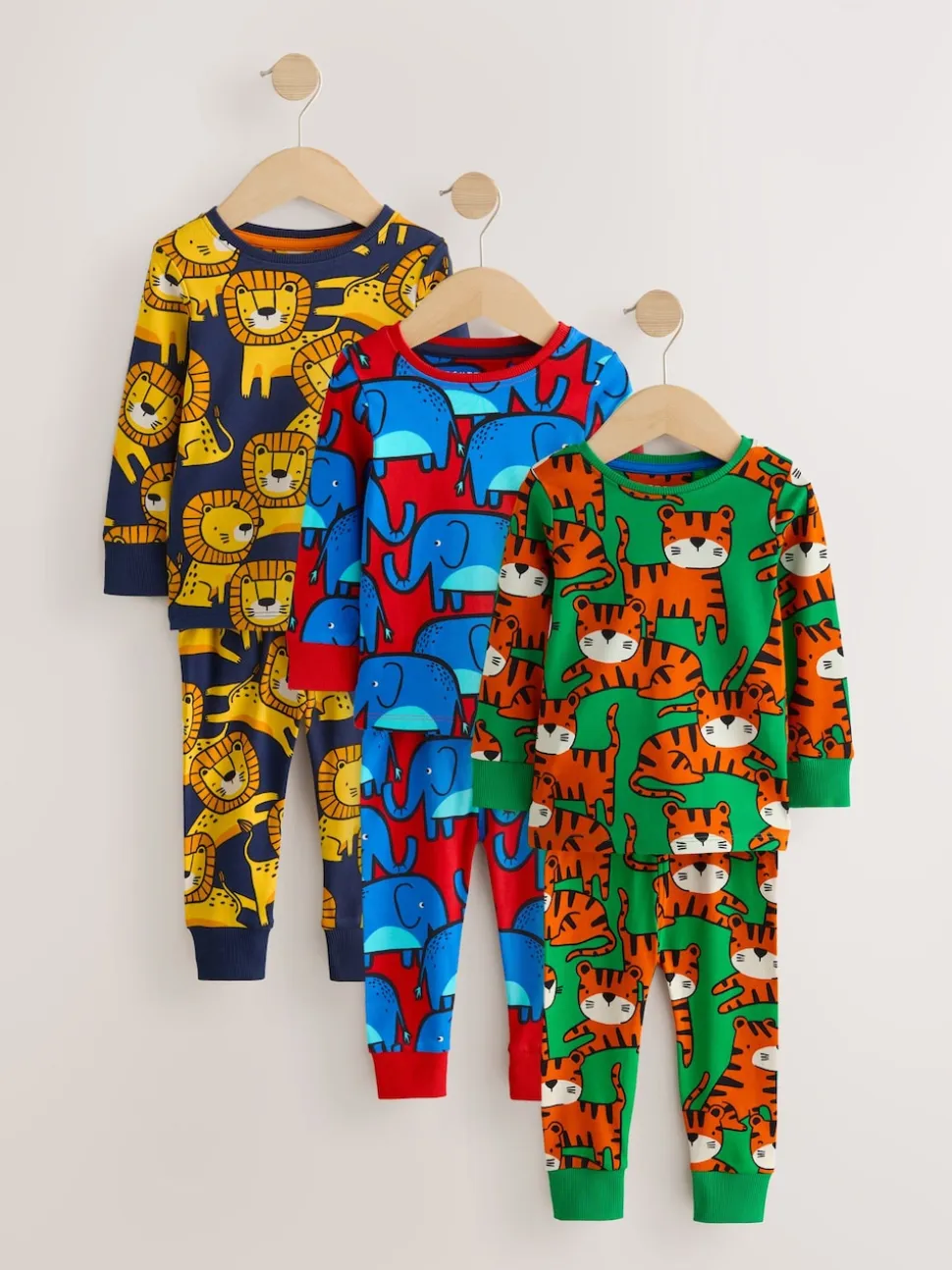Imprimé animal coloré - Lot de 3 pyjamas Snuggle (9mois-8ans)