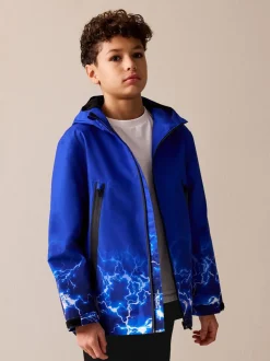 Imprimé Bleu Éclair - Veste à capuche imperméable doublée de polaire (3-17ans)
