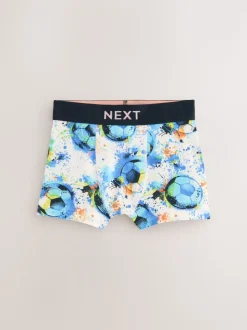 Imprimé de football Bleu - Lot de 5 boxers (2-16ans)
