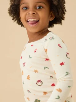 Imprimé de Noël blanc - MORI Ensemble de Pyjamas super doux 2 pièces