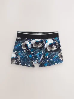 Imprimé football bleu/noir - Lot de 5 boxers (2-16ans)