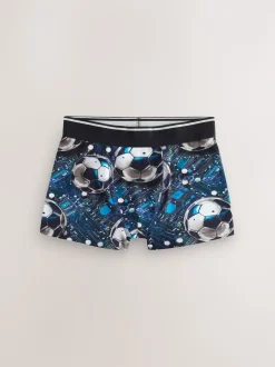 Imprimé football bleu/noir - Lot de 5 boxers (2-16ans)