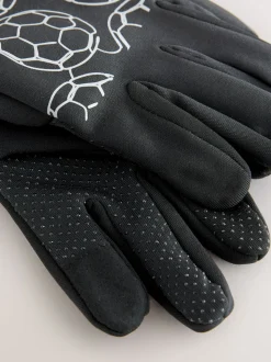 Imprimé football noir - Gants de sport (3-16 ans)
