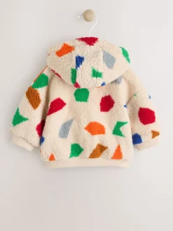 Imprimé géométrique naturel brillant - Veste zippée à capuche pour bébé (0mois2ans)