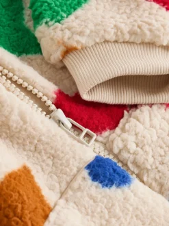 Imprimé géométrique naturel brillant - Veste zippée à capuche pour bébé (0mois2ans)