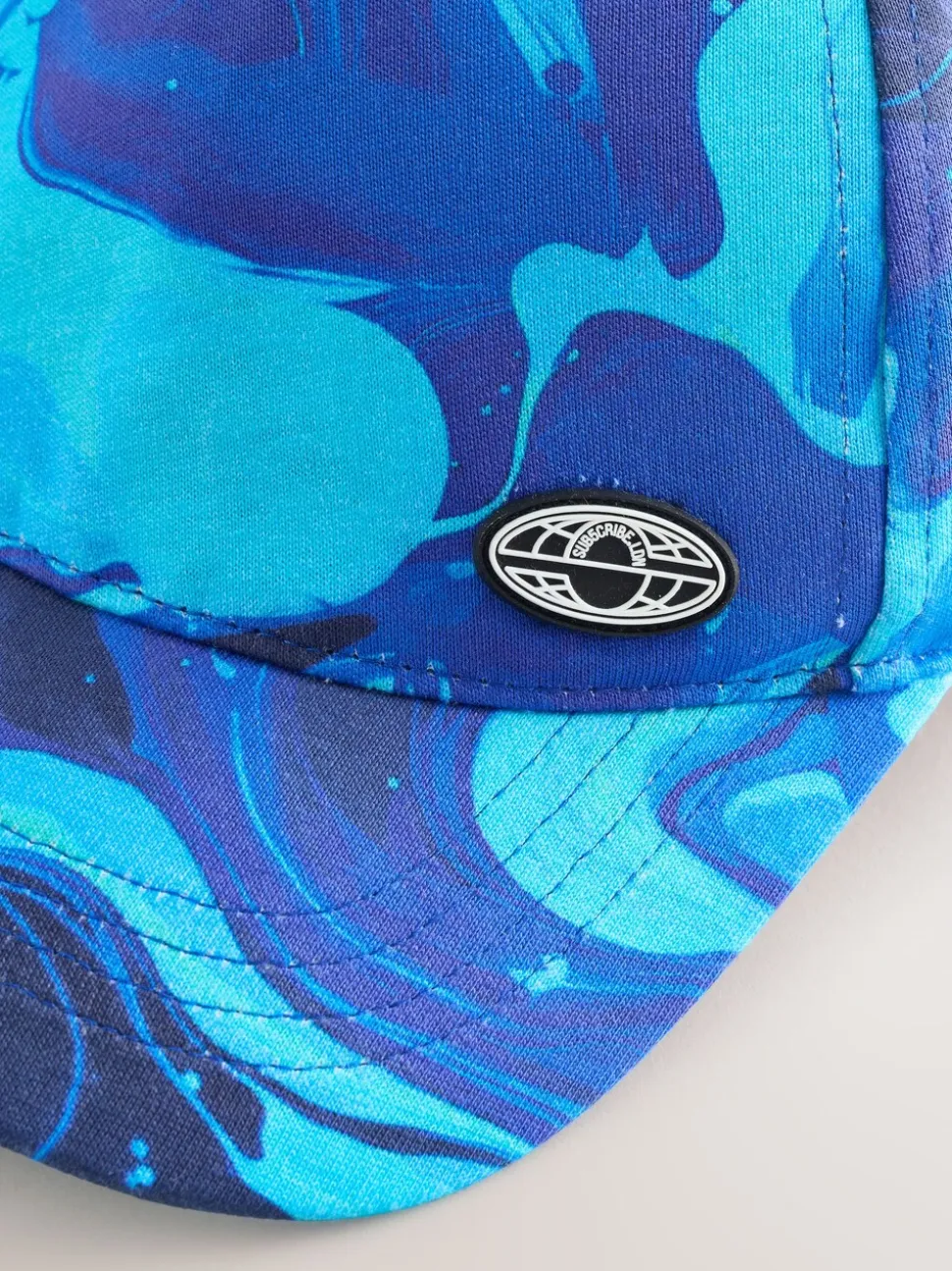 Imprimé marbré bleu - Casquette de baseball 100% coton Chapeaux (1-16ans)
