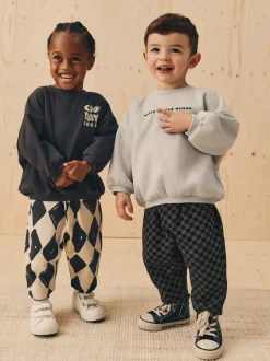 Imprimé noir/blanc - Ensemble Sweatshirt et Joggers Rayure (3mths-7yrs)
