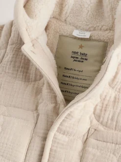 Imprimé ours écru - Veste zippée matelassée bébé