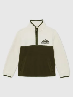 Ivoire/kaki - Polaire zippée color-block Reiss Mahon Nature Reserve