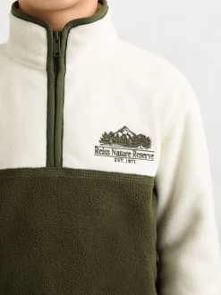Ivoire/kaki - Polaire zippée color-block Reiss Mahon Nature Reserve