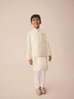 Jacqard texturé écru - Eid Kurta (3mths-16yrs)