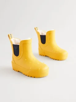 Jaune - Bottines en caoutchouc avec doublure chaude