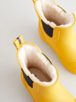 Jaune - Bottines en caoutchouc avec doublure chaude