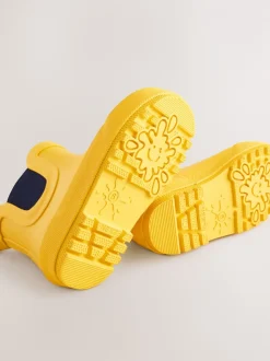 Jaune - Bottines en caoutchouc avec doublure chaude