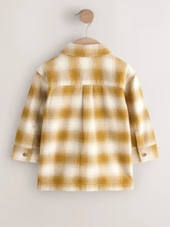 Jaune À carreaux zippé - Ensemble chemise et t-shirt à manches longues (3mois-7ans)