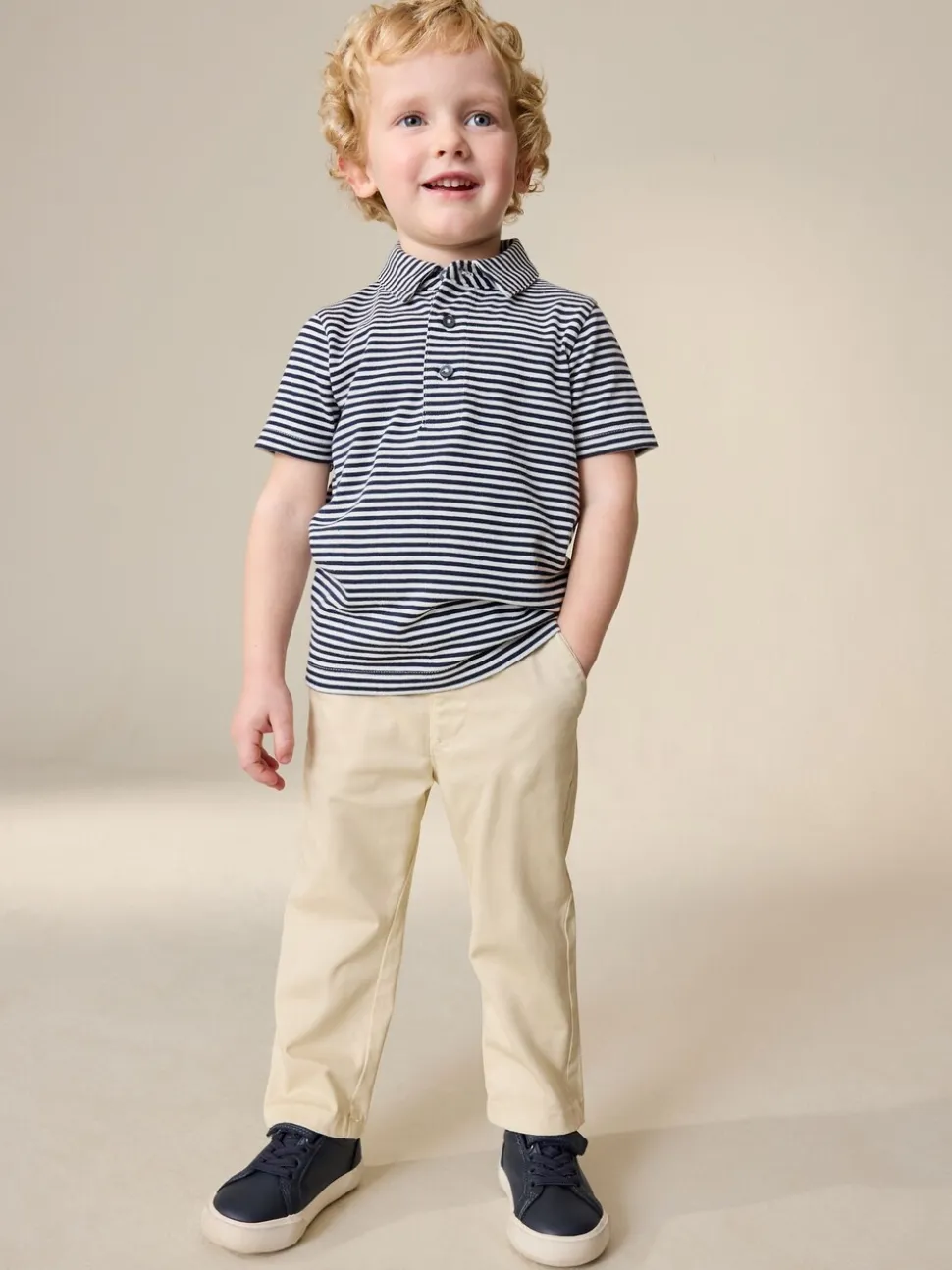 Jaune - Pantalon chino extensible (3mois-7ans)