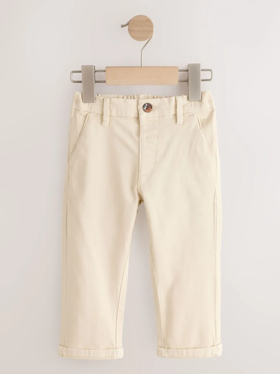 Jaune - Pantalon chino extensible (3mois-7ans)