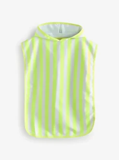 Jaune - Poncho de bain rayé