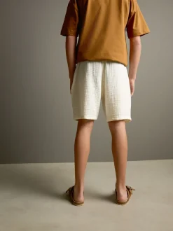 Jaune Buttermilk - Short tissé texturé doux 100% coton (3-16ans)