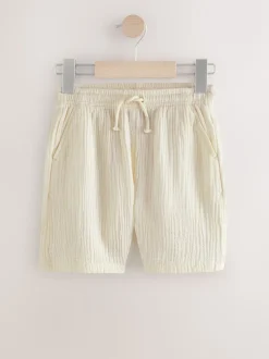 Jaune Buttermilk - Short tissé texturé doux 100% coton (3-16ans)