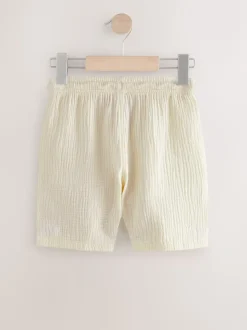 Jaune Buttermilk - Short tissé texturé doux 100% coton (3-16ans)