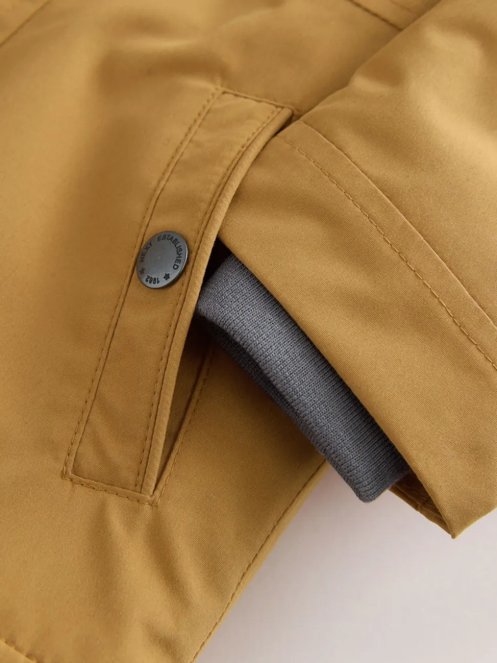 jaune ocre - Parka imperméable doublée de borg (3mois-7ans)