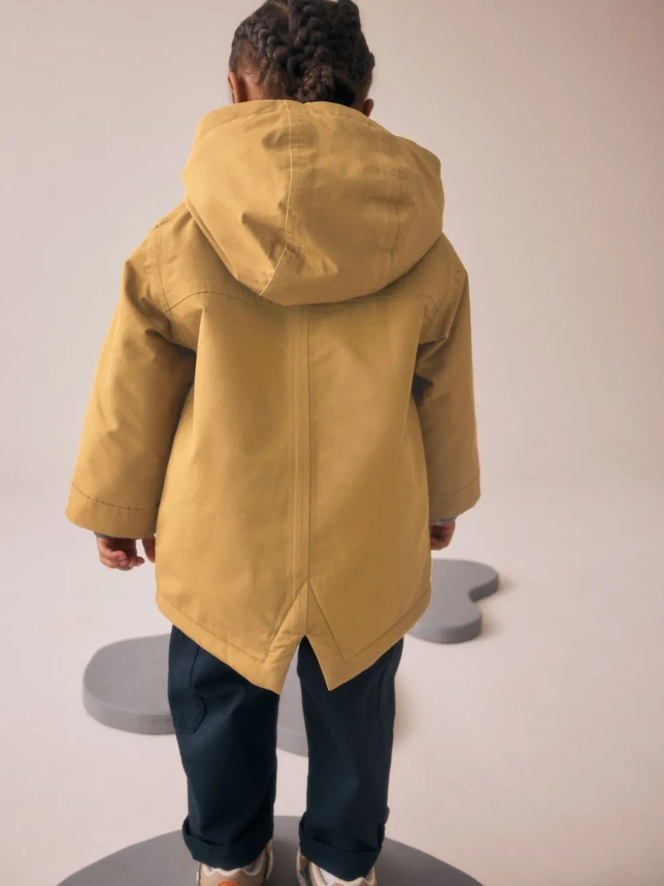 jaune ocre - Parka imperméable doublée de borg (3mois-7ans)