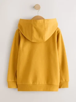 jaune ocre - Sweat à capuche zippé (3-16ans)