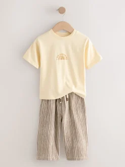 Jaune sunshine - Ensemble t-shirt à manches courtes et jogging léger (3mois-7ans)