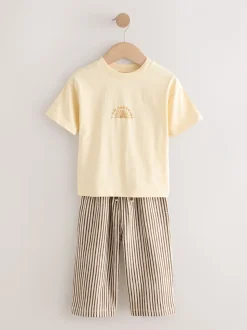 Jaune sunshine - Ensemble t-shirt à manches courtes et jogging léger (3mois-7ans)