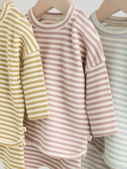 Jaune/rose/bleu - Ensemble 6 pièces hauts et Leggings en jersey Bébé (0mois-2ans)