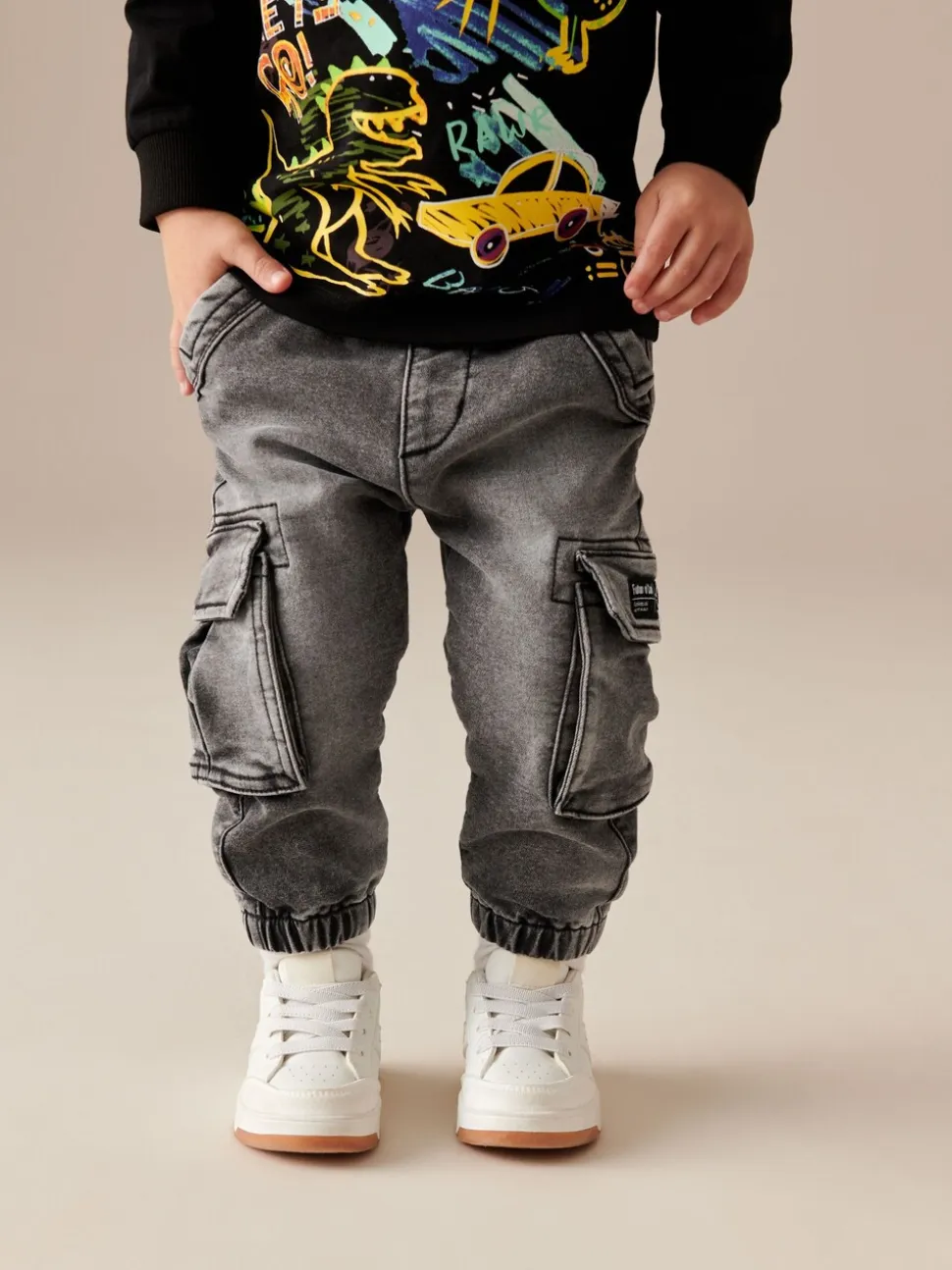 Jean gris - Comfort Cargo Jeans (3mths-7yrs)
