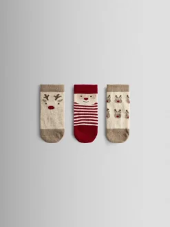 JoJo Maman Bébé 3-Lot Noël Chaussettes extra épais