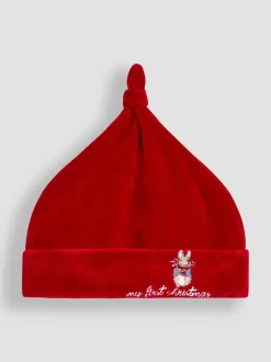 JoJo Maman Bébé Peter Rabbit™ Mon premier chapeau en velours de Noël