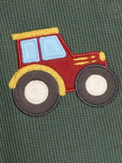 JoJo Maman Bébé 2-Pieces Ensemble salopettes et haut Gaufré appliqué