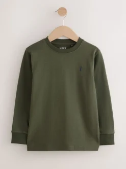 Kaki/Fauve/Violet/Marine - Lot de 4 T-shirts à manches longues et confortables (3-16ans)