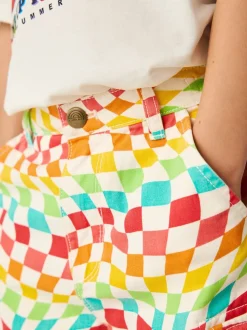 Little Bird by Jools Oliver Short en sergé à damier arc-en-ciel 100% coton