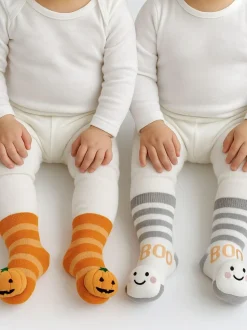 Lot de 2 chaussettes Totes Toasties Halloween Hochet pour bébés
