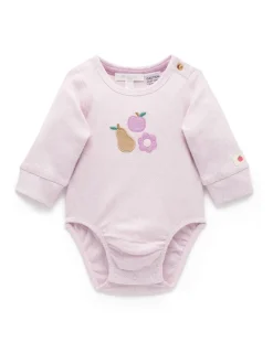 Lumière rose - Body Purebaby appliqué