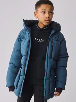 Manteau matelassé Baker by Ted Baker bleu imperméable à mi-longueur