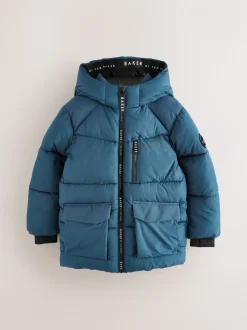 Manteau matelassé Baker by Ted Baker bleu imperméable à mi-longueur
