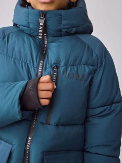 Manteau matelassé Baker by Ted Baker bleu imperméable à mi-longueur