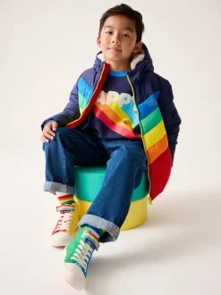 Manteau matelassé Little Bird by Jools Oliver imperméable à chevrons couleur vive