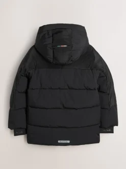Manteau Paul Smith Junior Noir Résistant à la douche matelassé