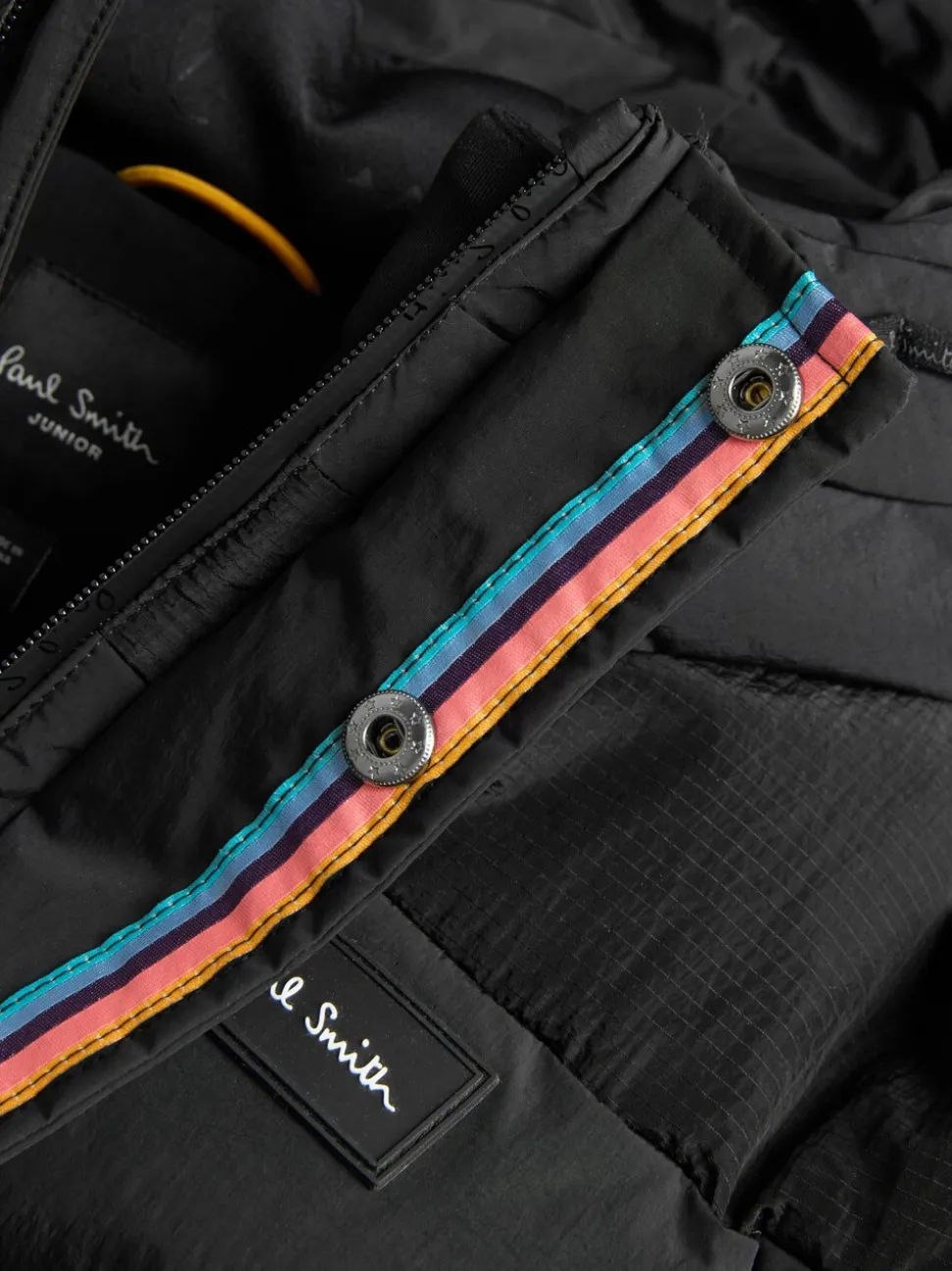 Manteau Paul Smith Junior Noir Résistant à la douche matelassé