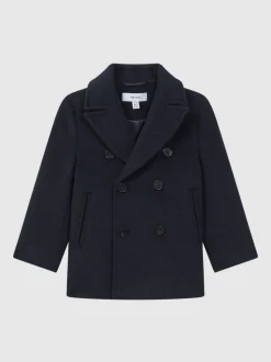 Manteau Reiss Bergamo en sergé de laine Mélange Double boutonnage