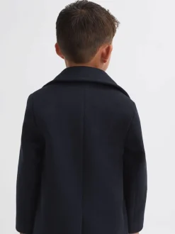Manteau Reiss Bergamo en sergé de laine Mélange Double boutonnage