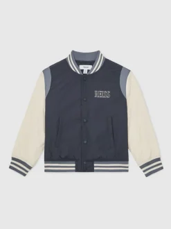 marine - Blouson aviateur Reiss Roy Color-block