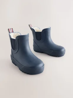 marine - Bottines en caoutchouc avec doublure chaude